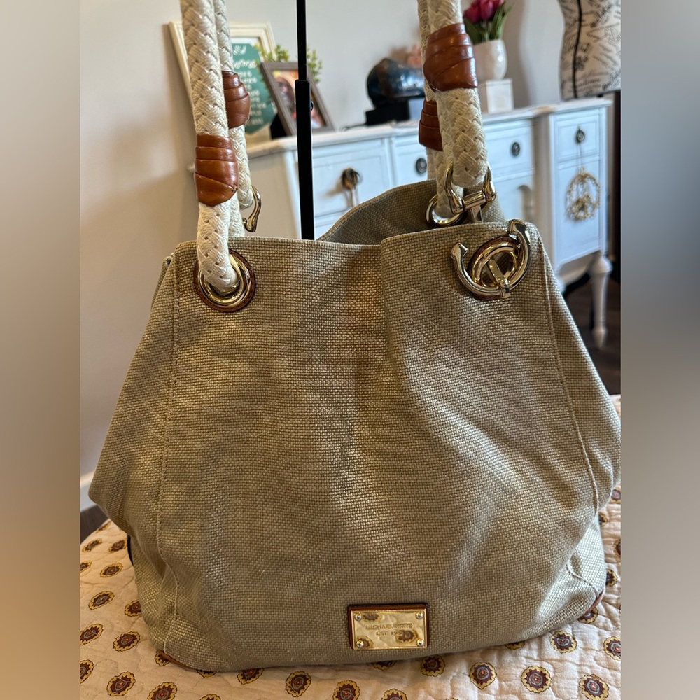 Michael Kors Marina Anchor Large Canvas Tote Bag